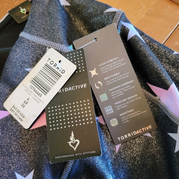 Torrid Performance Core Full Length Active Legging W Side Pockets Black Shimmer - Picture 10 of 13